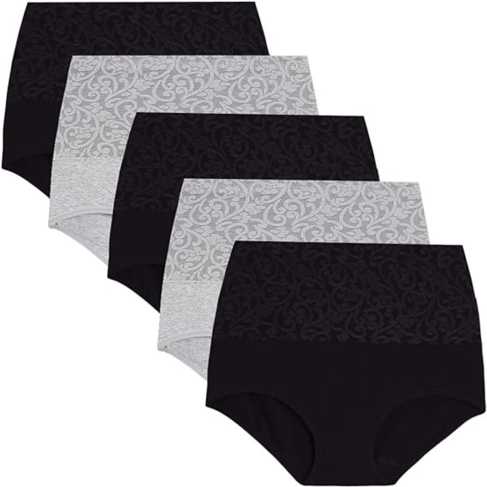 BrandNew Women High Waist Cotton Briefs Underwear Tummy Control Panties (5 Pack)